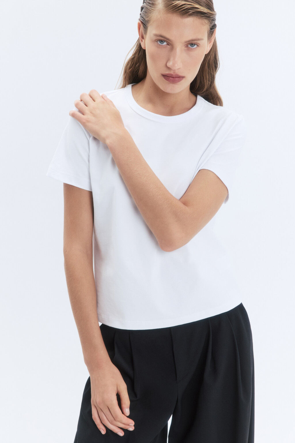 Футболка TTOP хлопковая базовая - цвет белый - 1