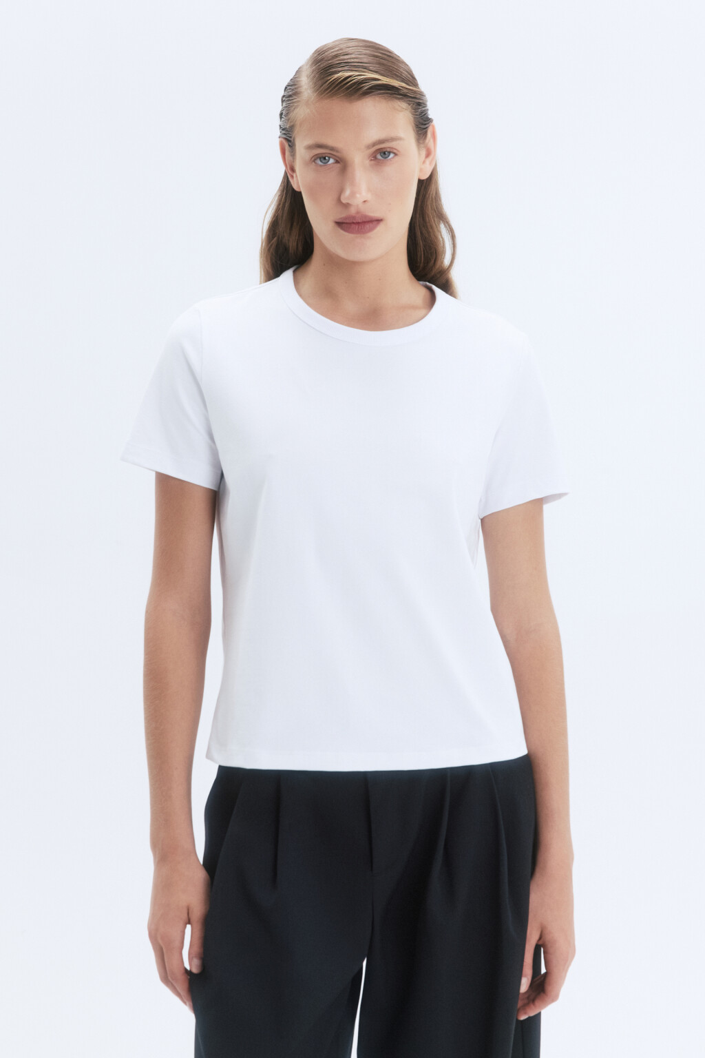 Футболка TTOP хлопковая базовая - цвет белый - 2