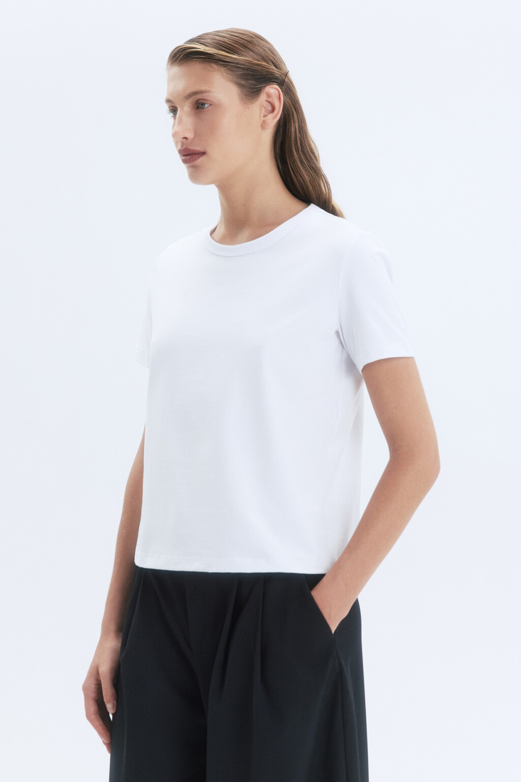 Футболка TTOP хлопковая базовая - цвет белый - 3