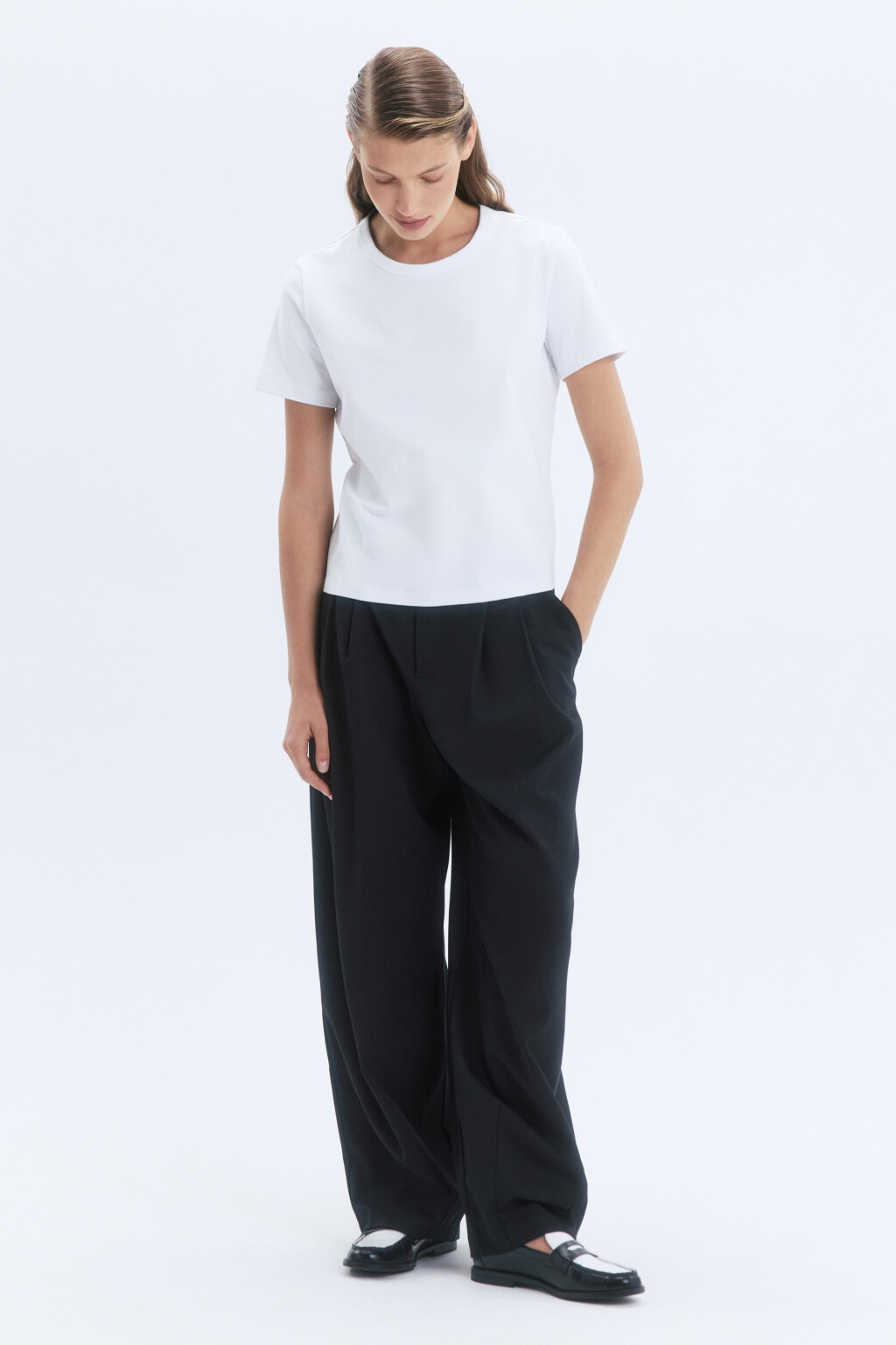 Футболка TTOP хлопковая базовая - цвет белый - 5