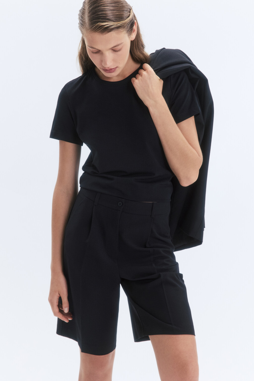 Футболка TTOP хлопковая базовая - цвет черный - 1