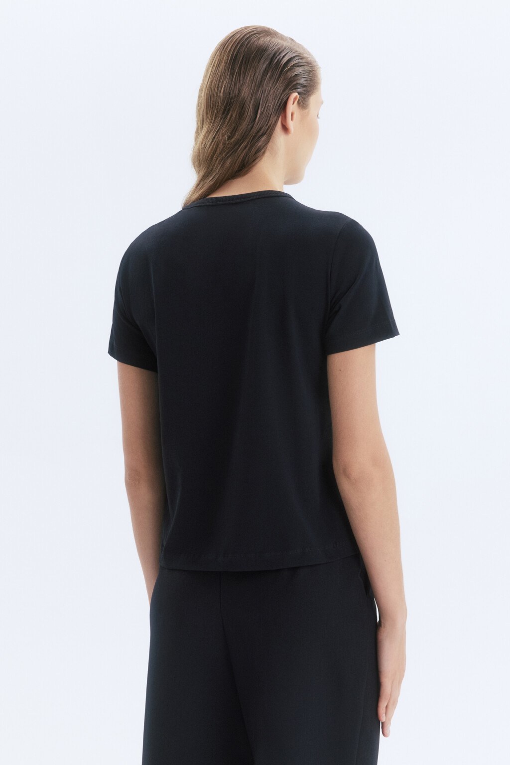 Футболка TTOP хлопковая базовая - цвет черный - 4