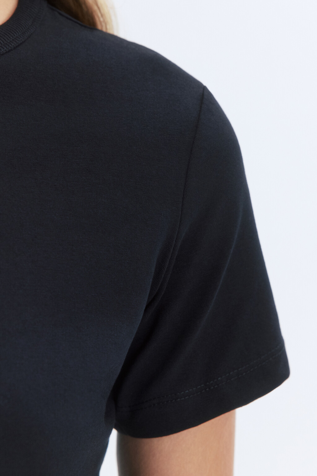 Футболка TTOP хлопковая базовая - цвет черный - 7