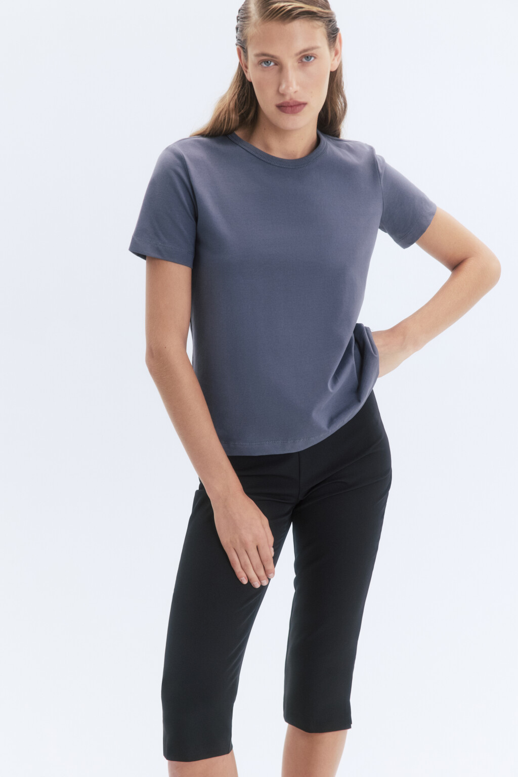 Футболка TTOP хлопковая базовая - цвет серый - 1