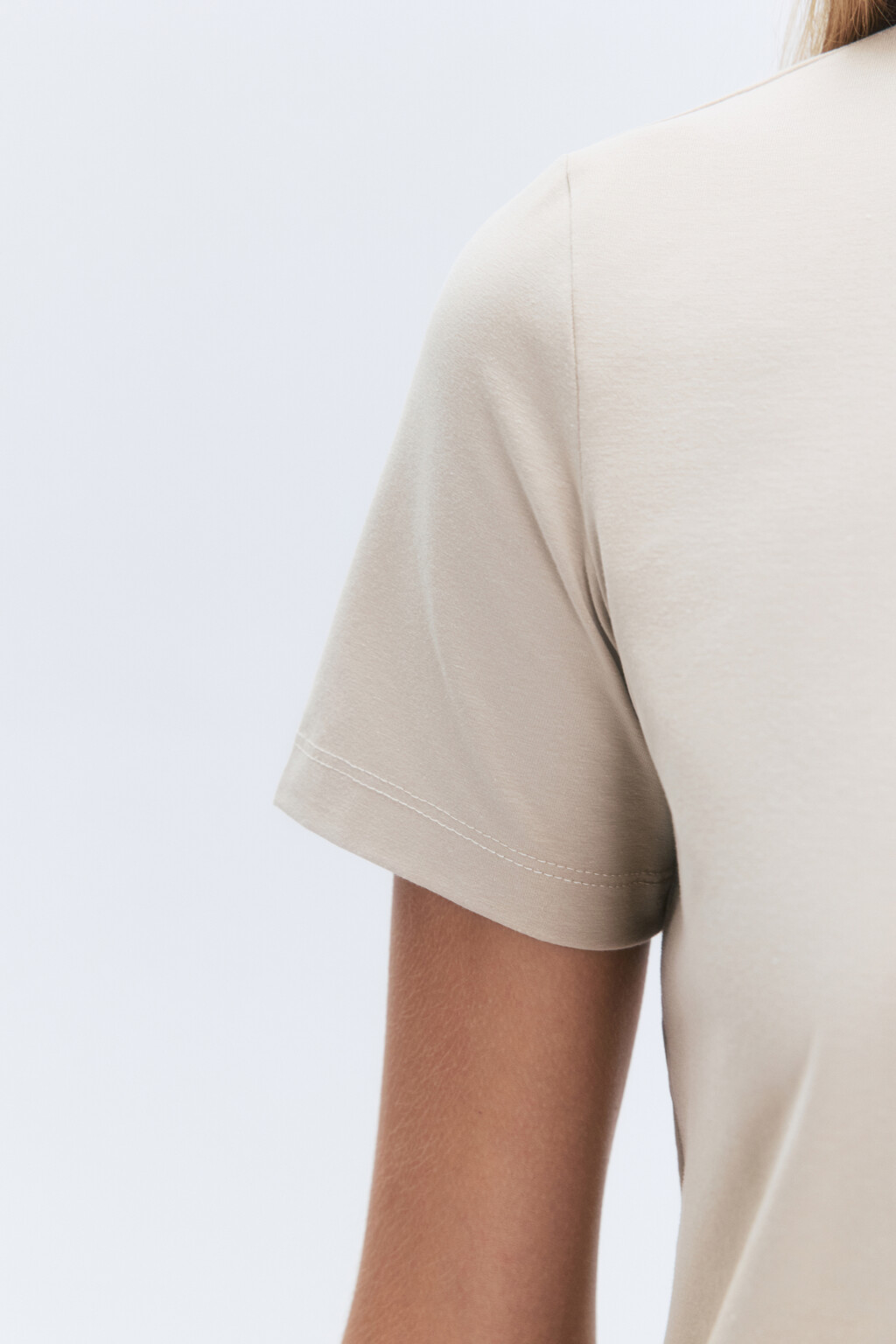 Футболка TTOP хлопковая базовая - цвет бежевый - 7