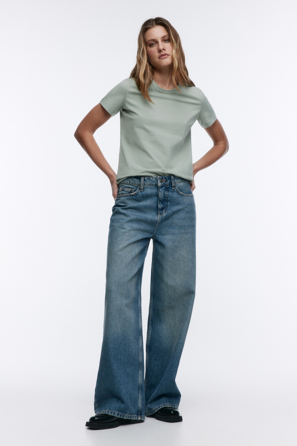 Футболка TTOP хлопковая базовая - цвет голубой - 5