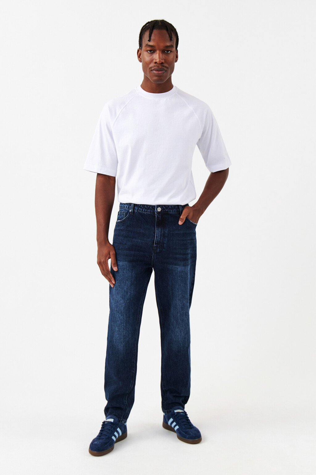 Джинсы зауженные со средней посадкой - цвет синий - 4