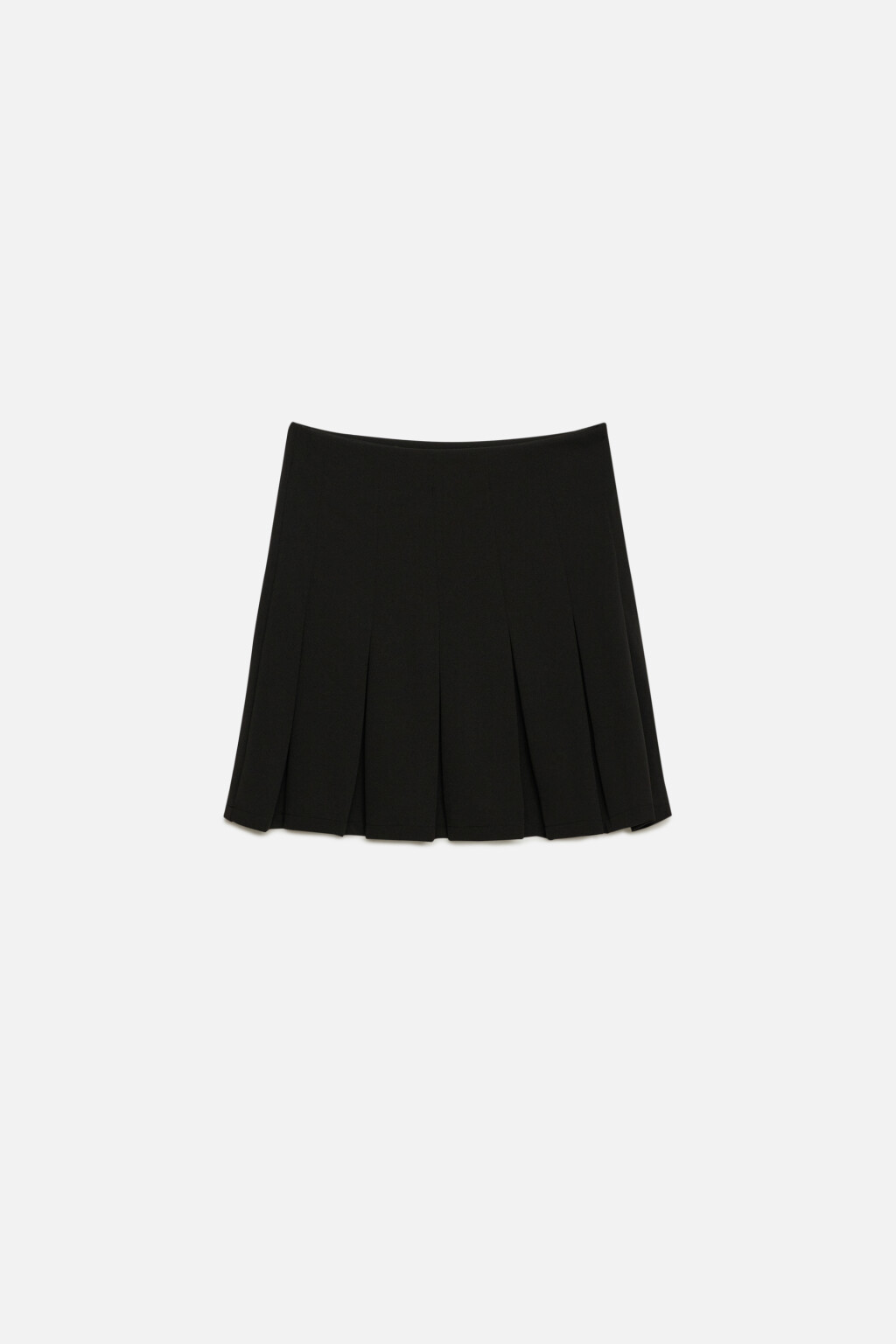 Юбка-трапеция мини плиссированная в крупную складку - цвет черный - 10