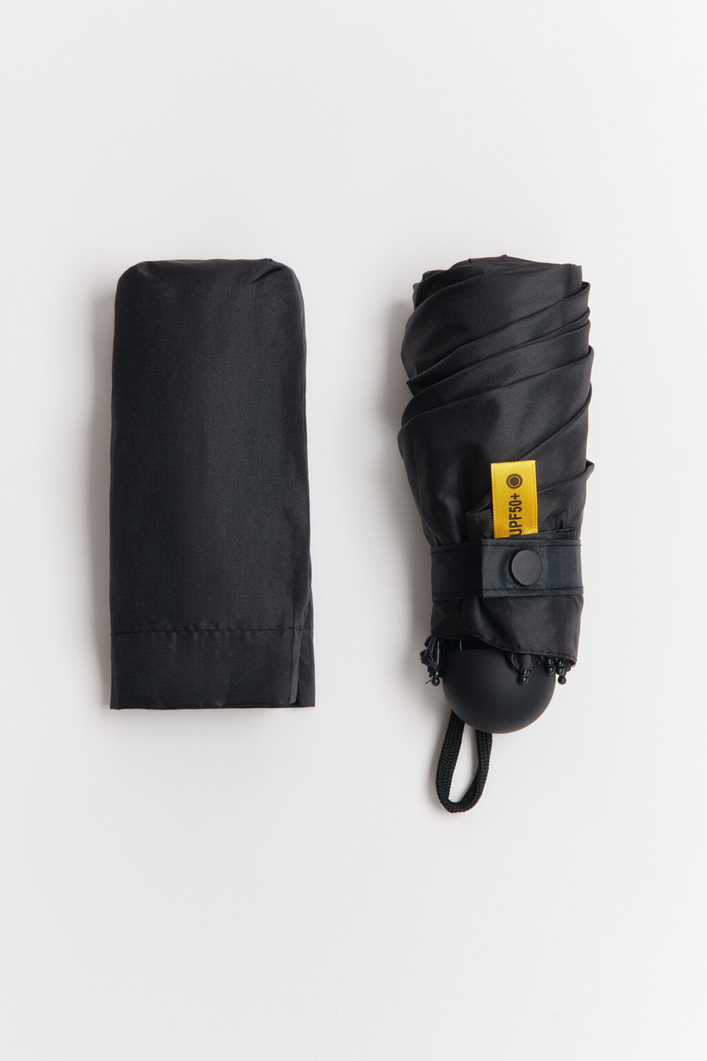 Зонт складной с защитой от ультрафиолета - цвет черный - 1