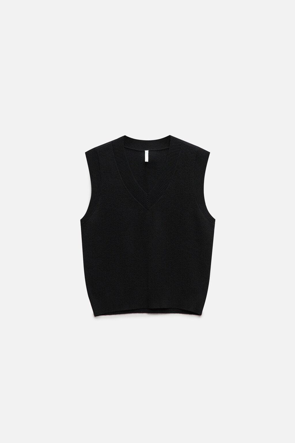 Жилет VEST вязаный жаккардовый с V-вырезом - цвет черный - 7
