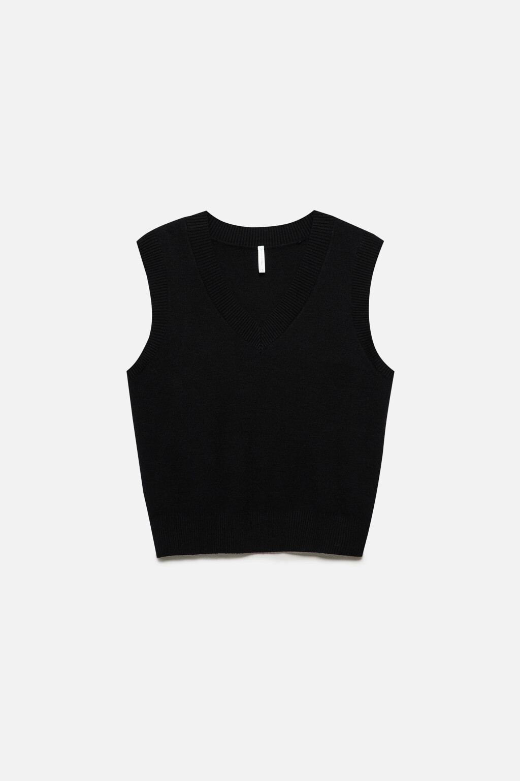 Жилет VEST вязаный жаккардовый с V-вырезом - цвет черный - 9