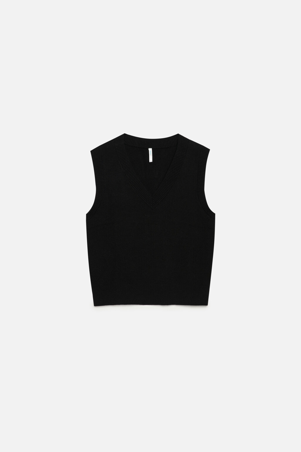 Жилет вязаный жаккардовый с V-образным вырезом - цвет черный - 8