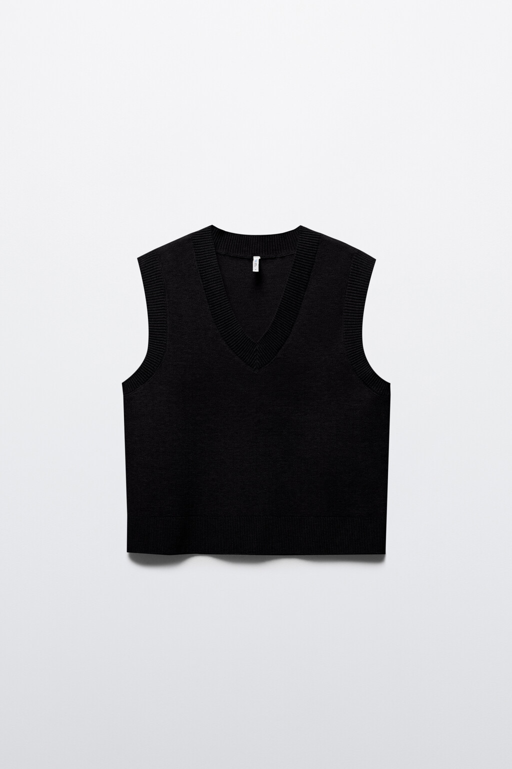 Жилет из вязаного трикотажа - цвет черный - 7