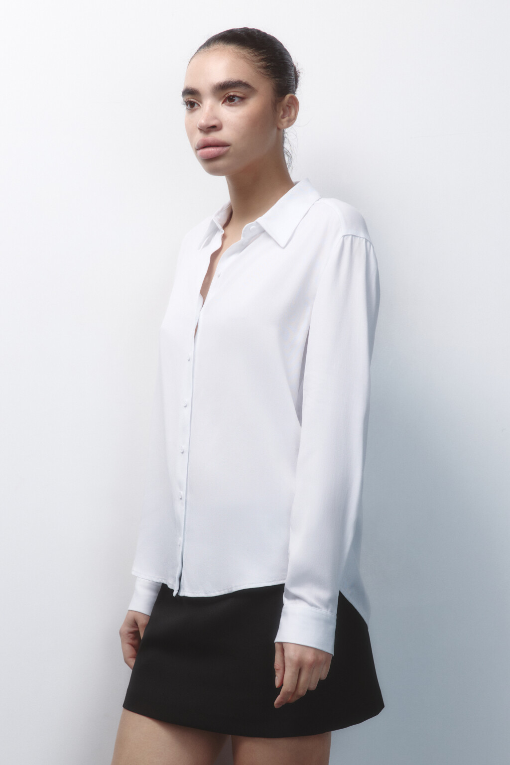 Блузка ViShirt базовая из вискозы - цвет белый - 3