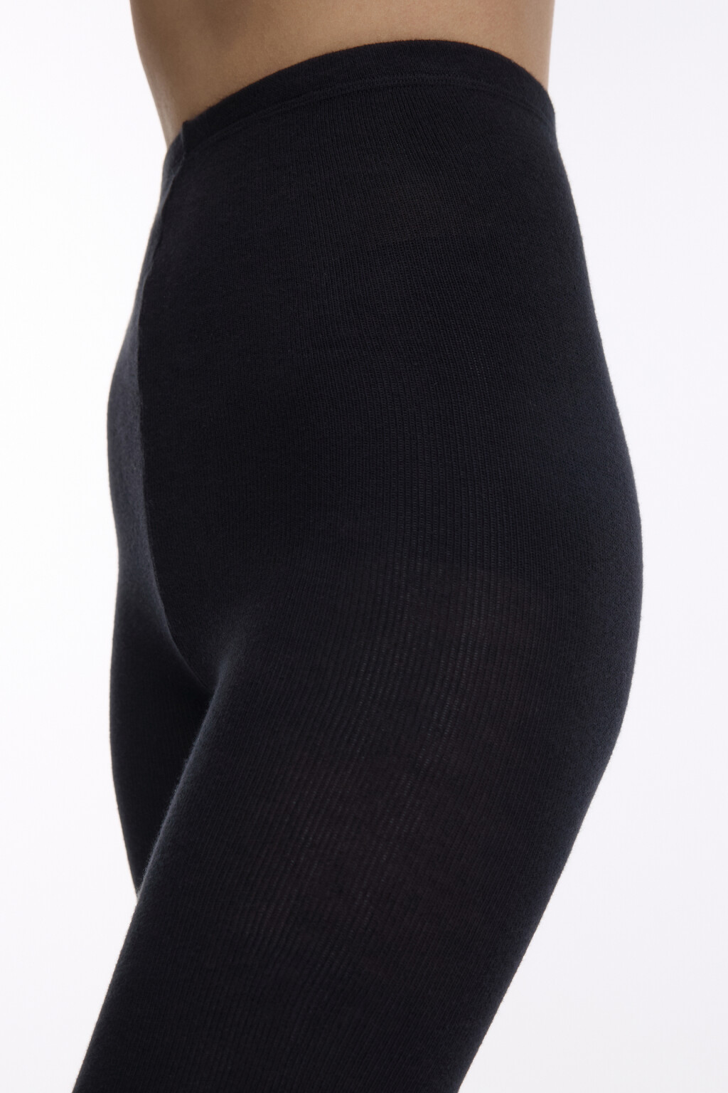 Колготки теплые вязаные из модала - цвет черный - 4