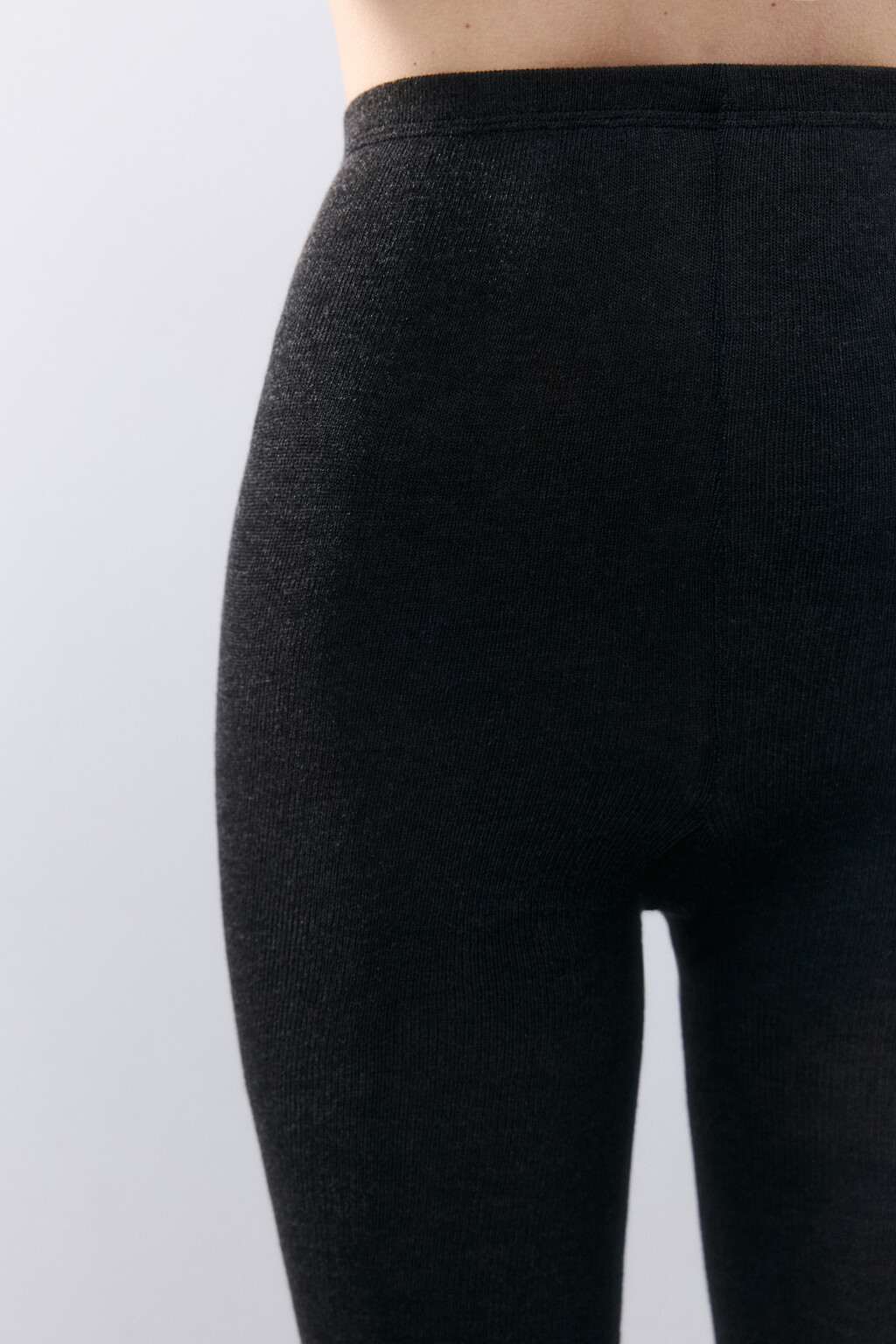 Колготки теплые вязаные 160 den - цвет серый - 3