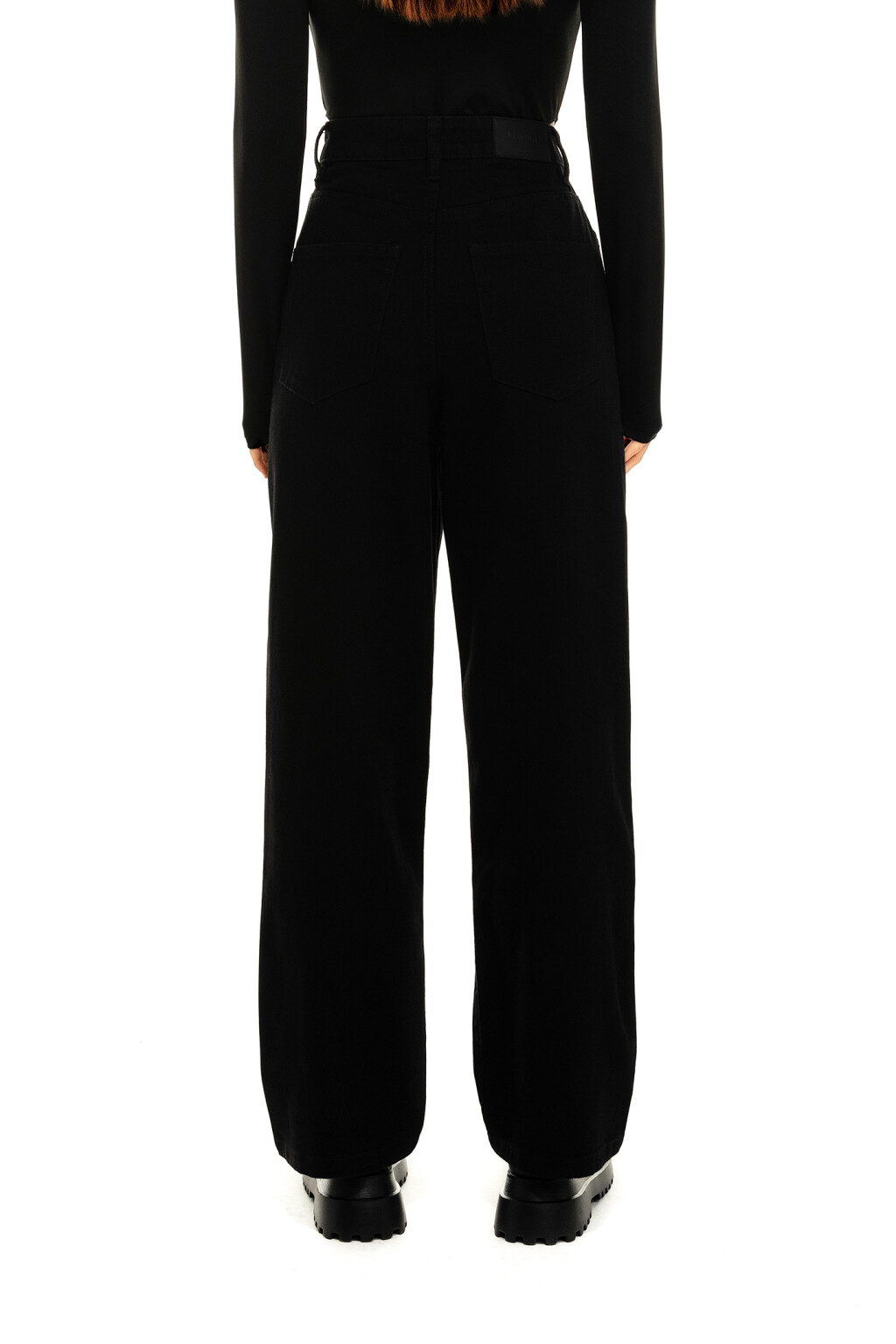 Джинсы широкие с высокой посадкой - цвет черный - 2