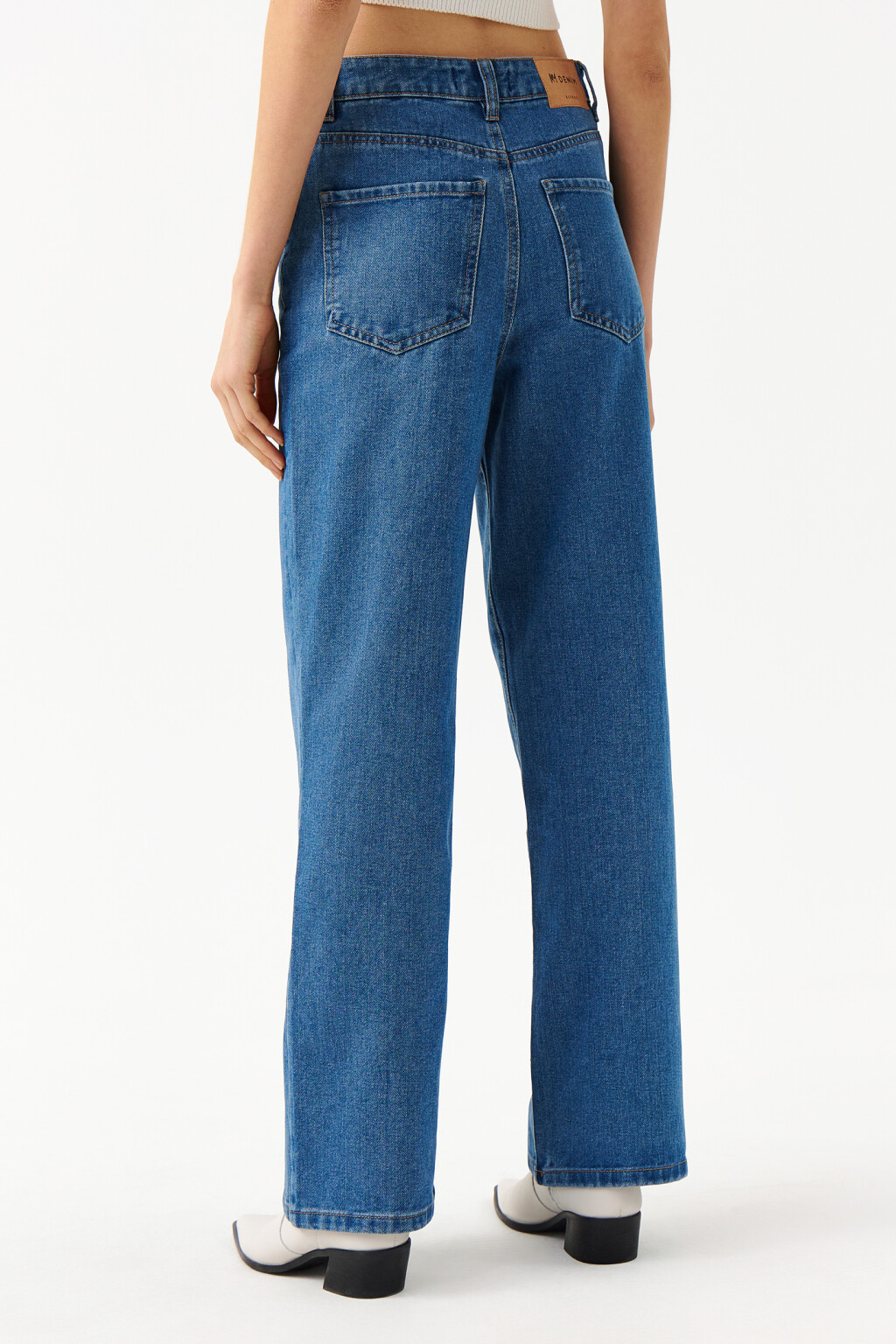 Джинсы-трубы с высокой посадкой - цвет голубой - 2