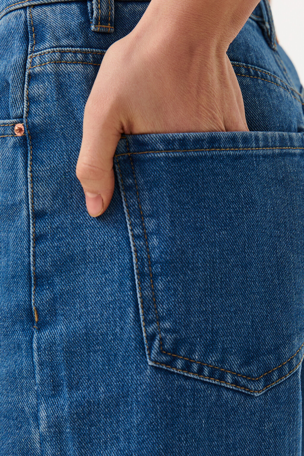 Джинсы-трубы с высокой посадкой - цвет голубой - 6