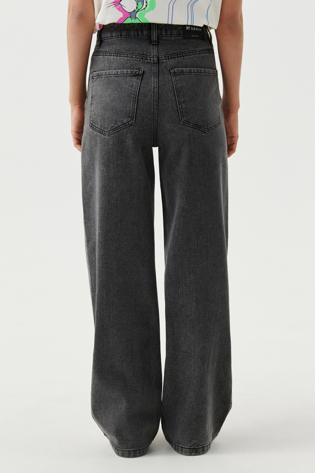 Джинсы-трубы с высокой посадкой - цвет серый - 2