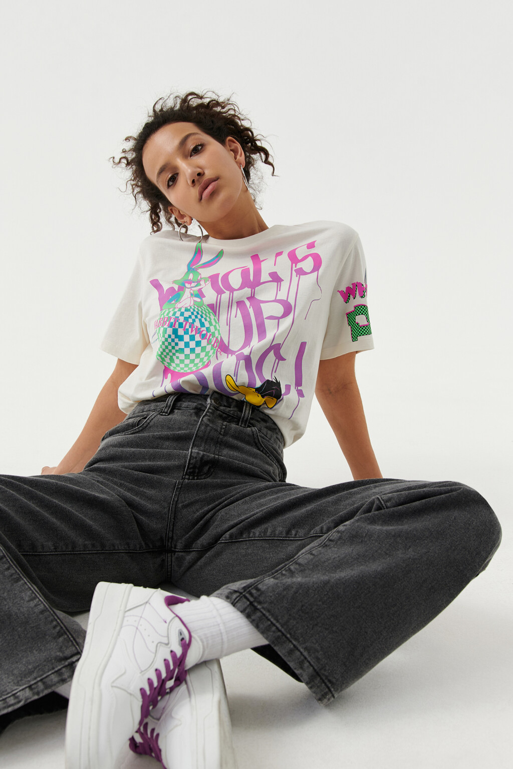 Джинсы-трубы с высокой посадкой - цвет серый - 7