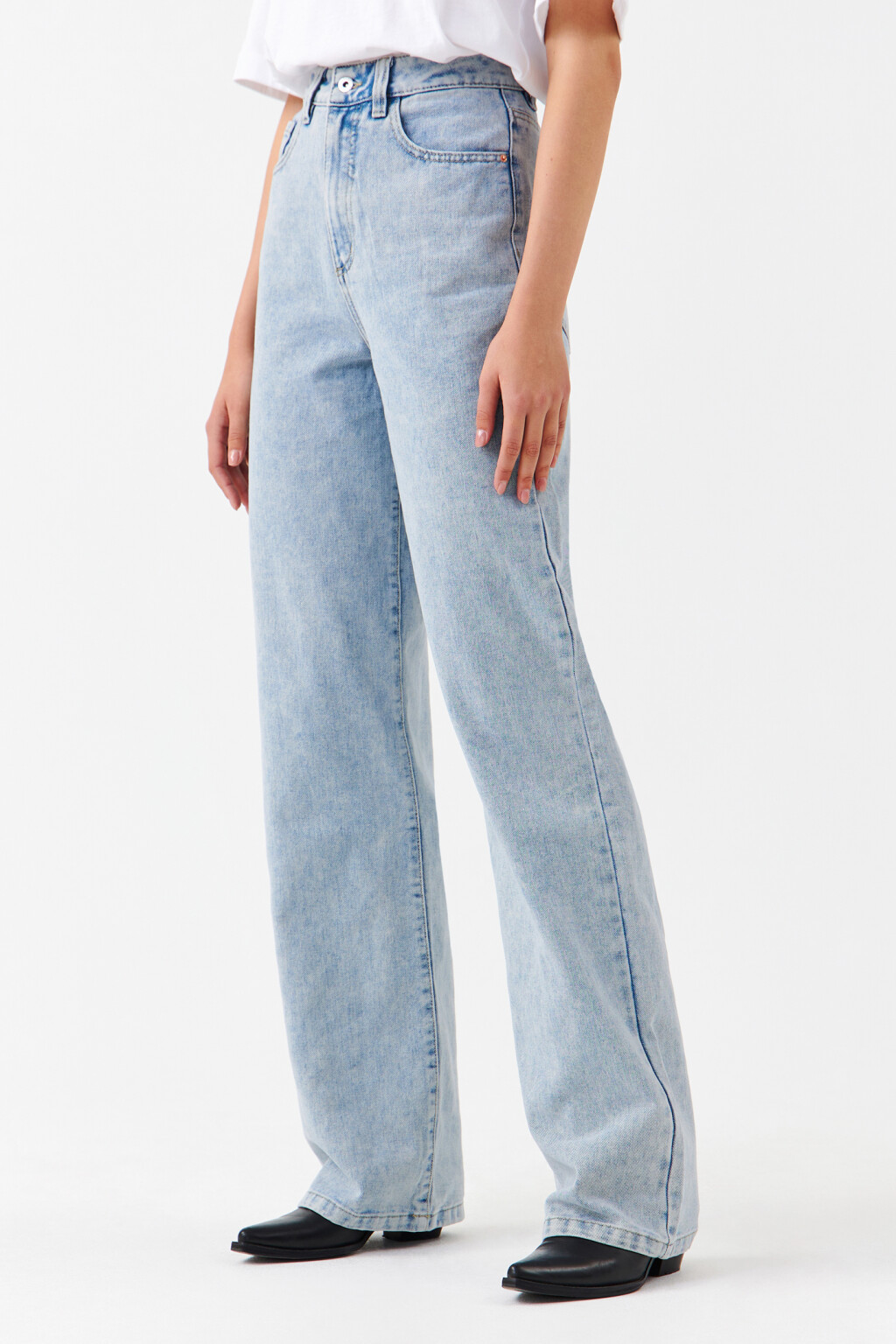Джинсы WIDE широкие с высокой посадкой - цвет голубой - 2