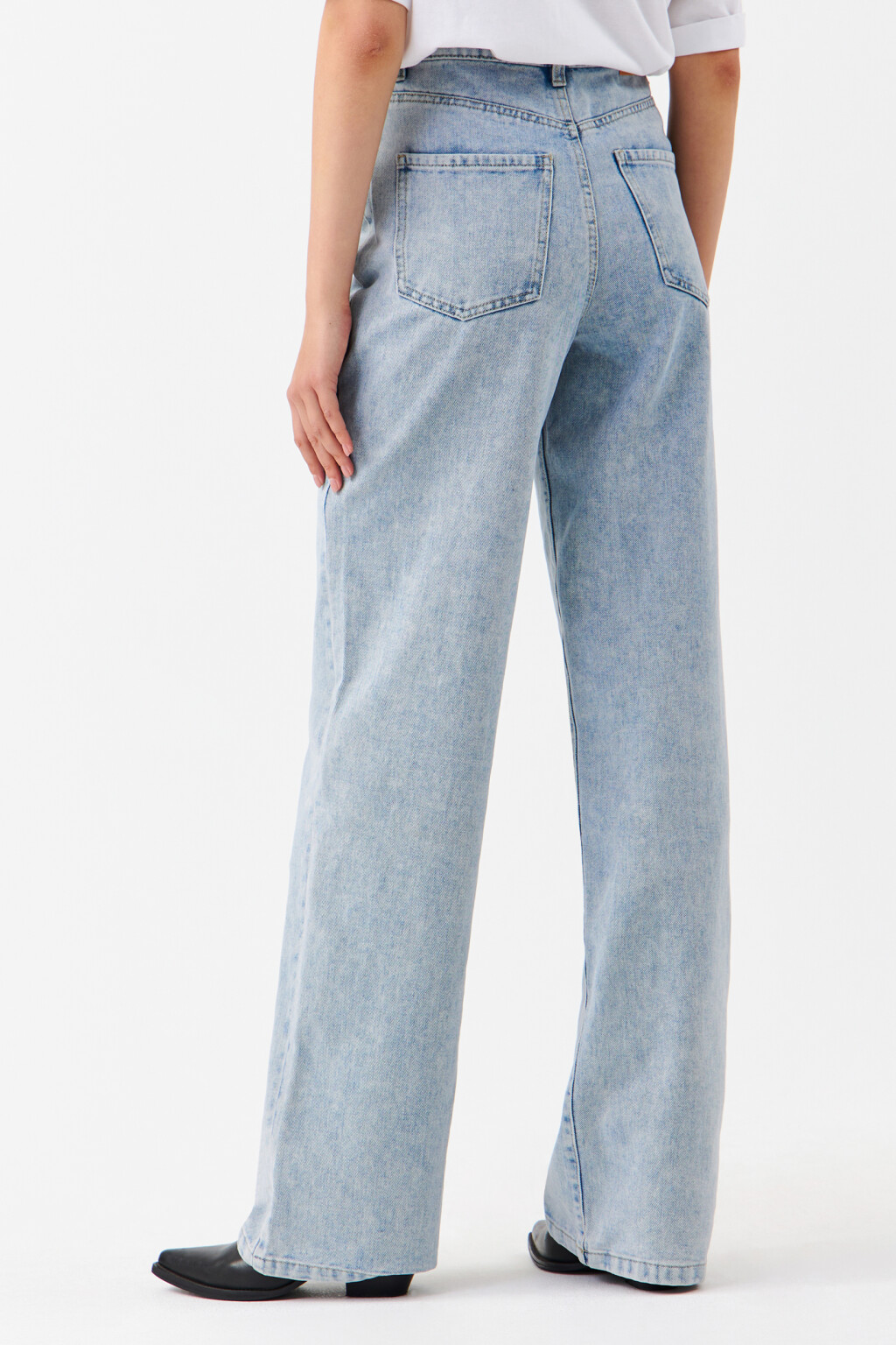 Джинсы WIDE широкие с высокой посадкой - цвет голубой - 3