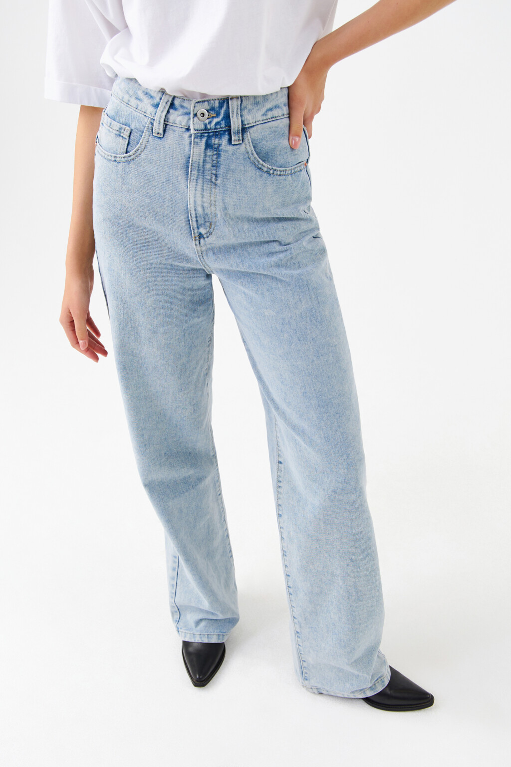 Джинсы WIDE широкие с высокой посадкой - цвет голубой - 8