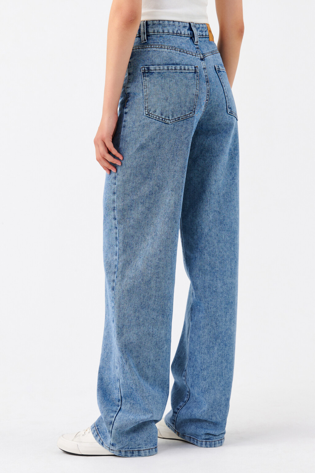 Джинсы WIDE широкие с высокой посадкой - цвет голубой - 3