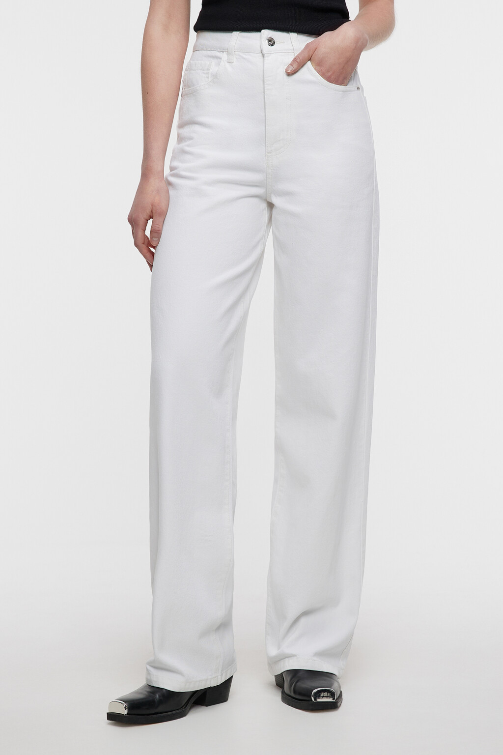 Джинсы WIDE широкие с высокой посадкой - цвет белый - 3