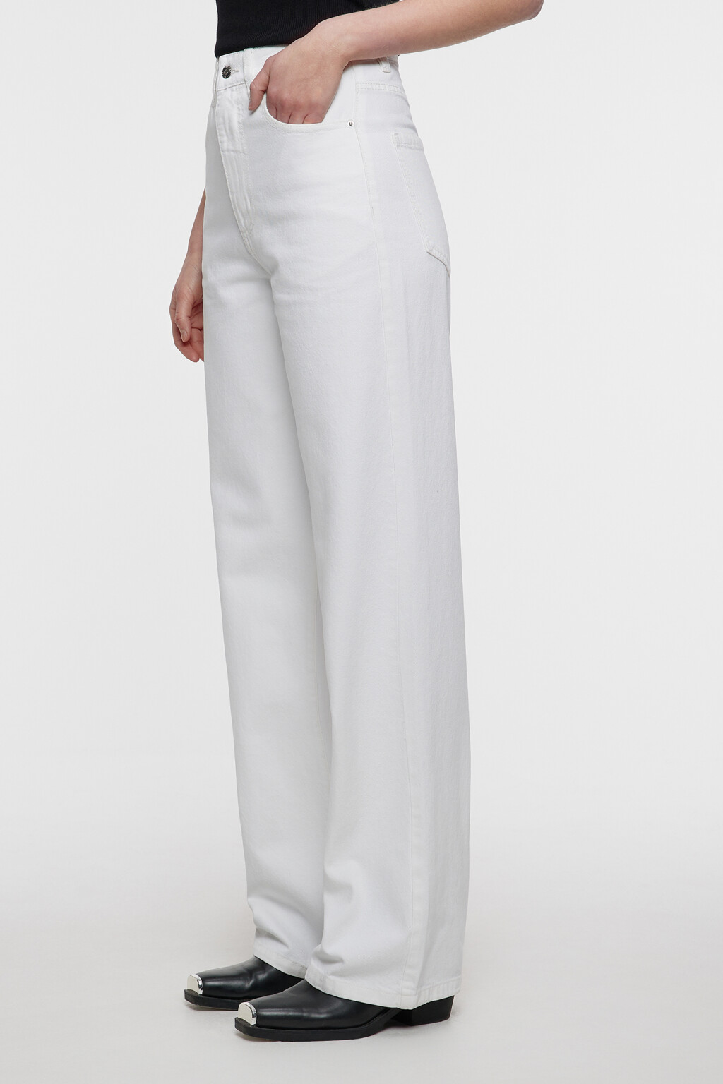 Джинсы WIDE широкие с высокой посадкой - цвет белый - 4