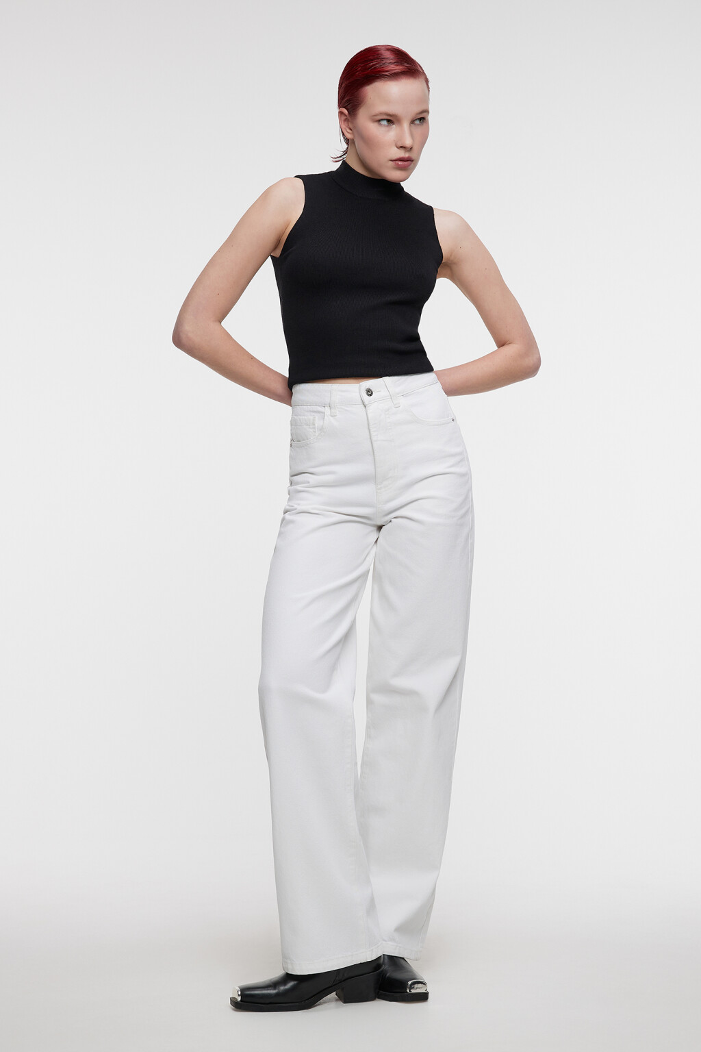 Джинсы WIDE широкие с высокой посадкой - цвет белый - 6