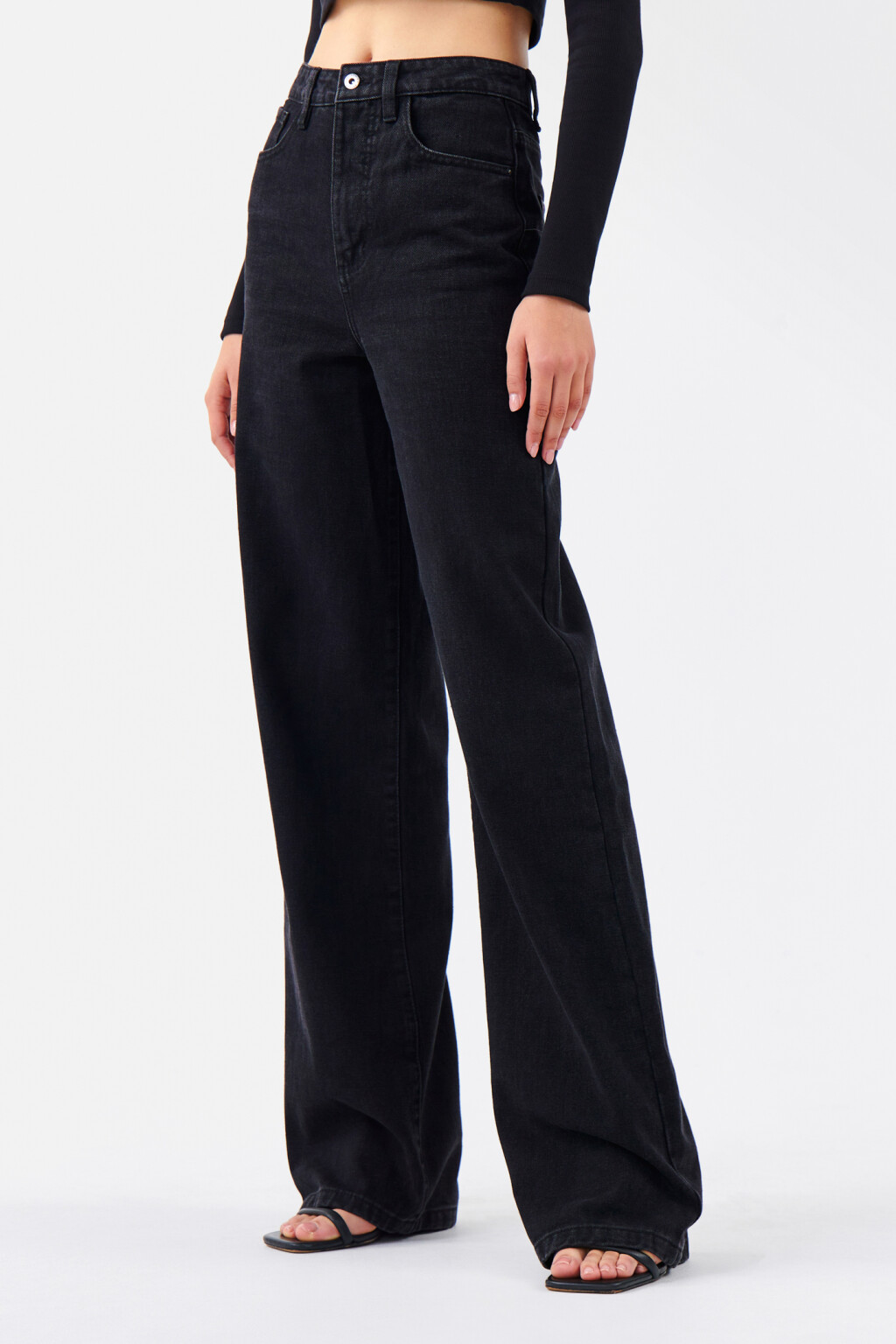 Джинсы WIDE широкие с высокой посадкой - цвет черный - 2