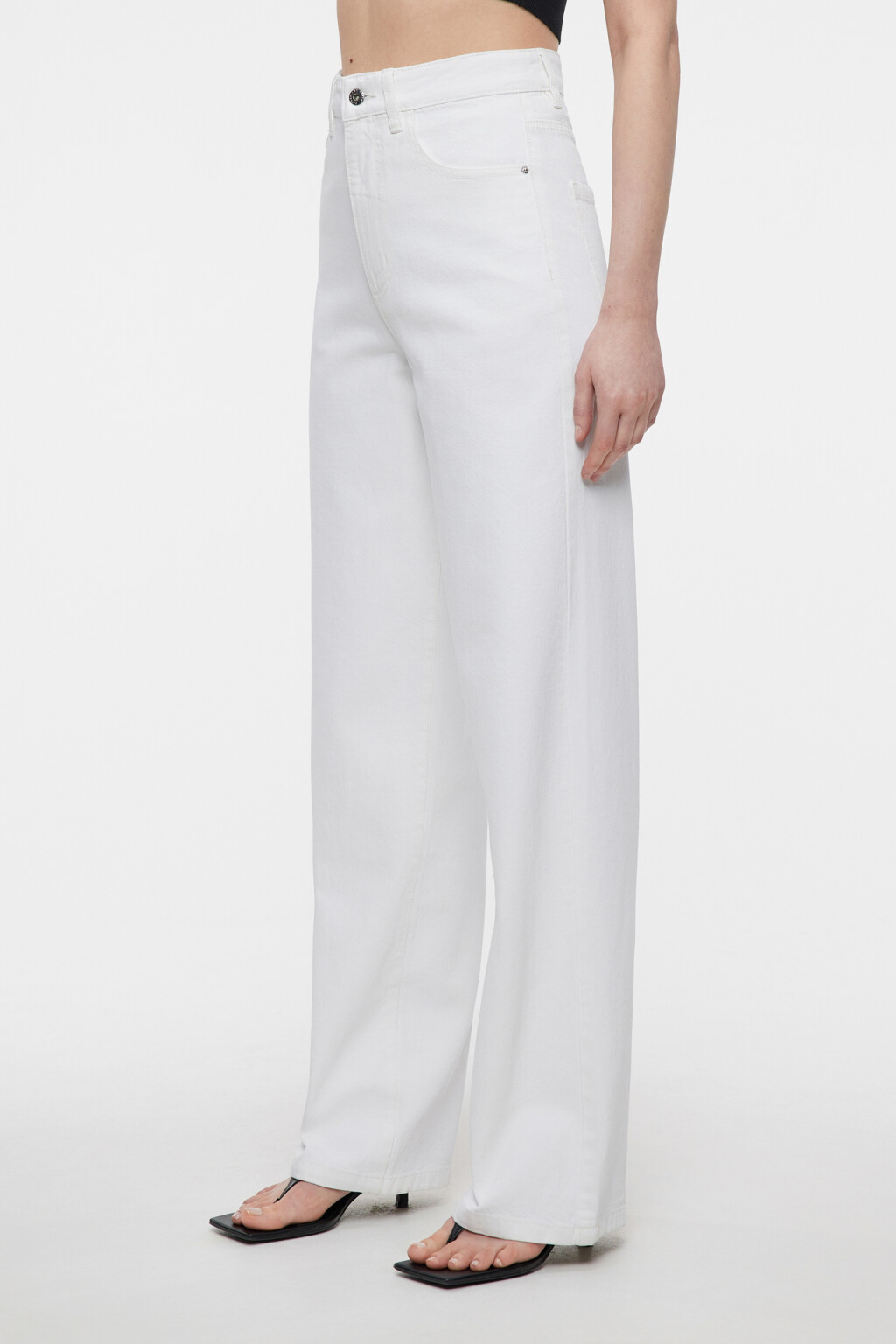 Джинсы WIDE широкие с высокой посадкой - цвет белый - 2