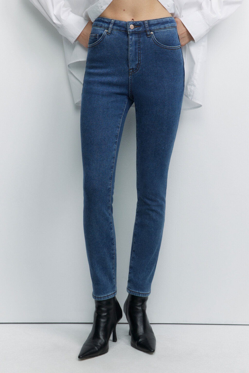Джинсы WarmSkinny утепленные с начесом - цвет голубой - 2