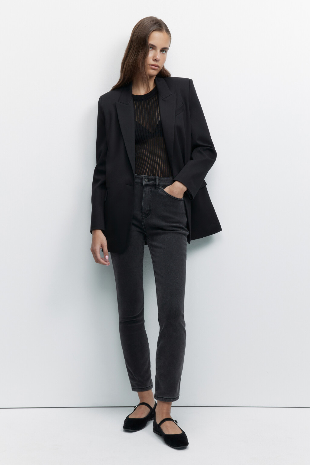 Джинсы WarmSkinny утепленные с начесом - цвет серый - 5