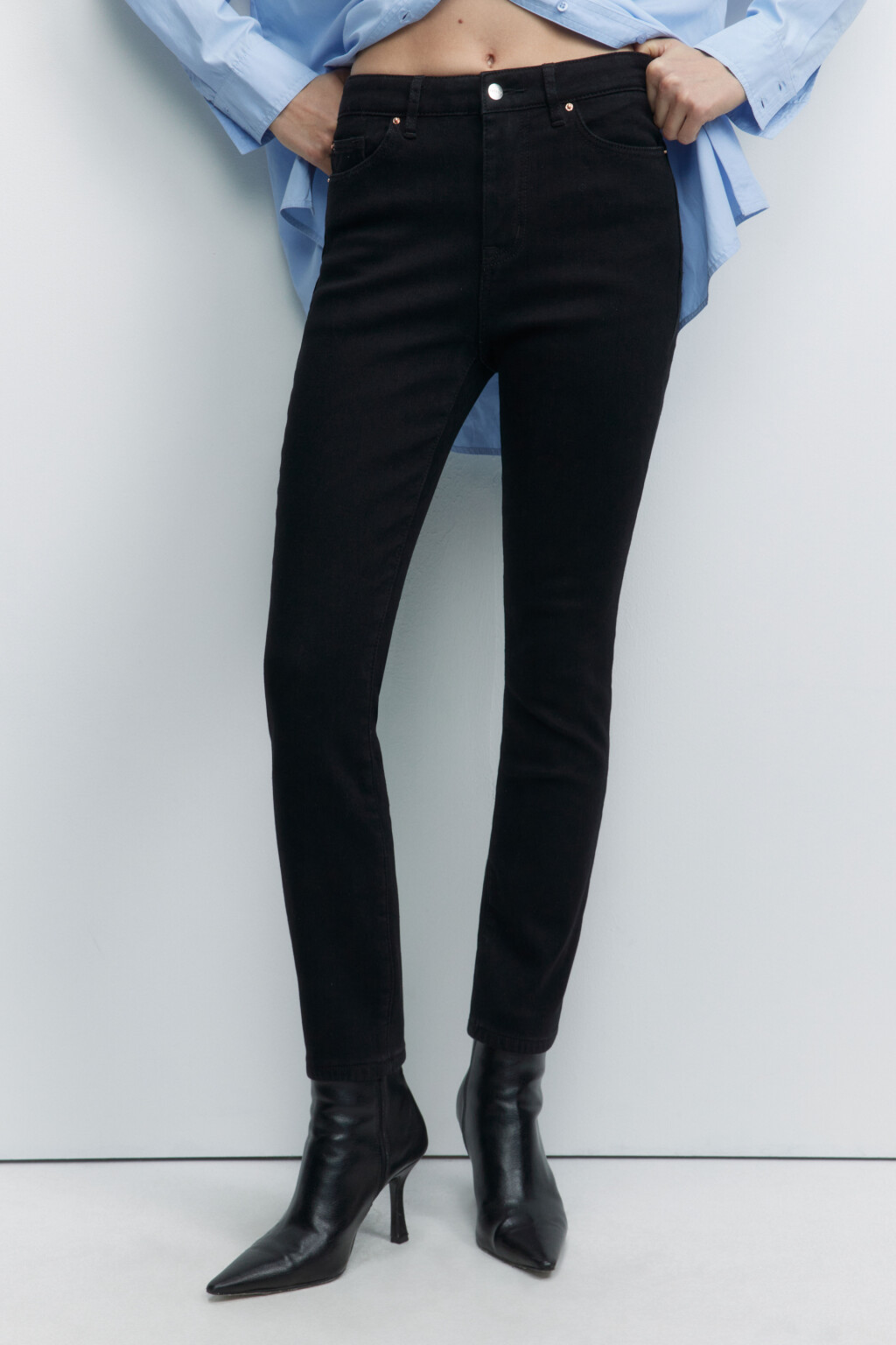 Джинсы WarmSkinny утепленные с начесом - цвет черный - 2