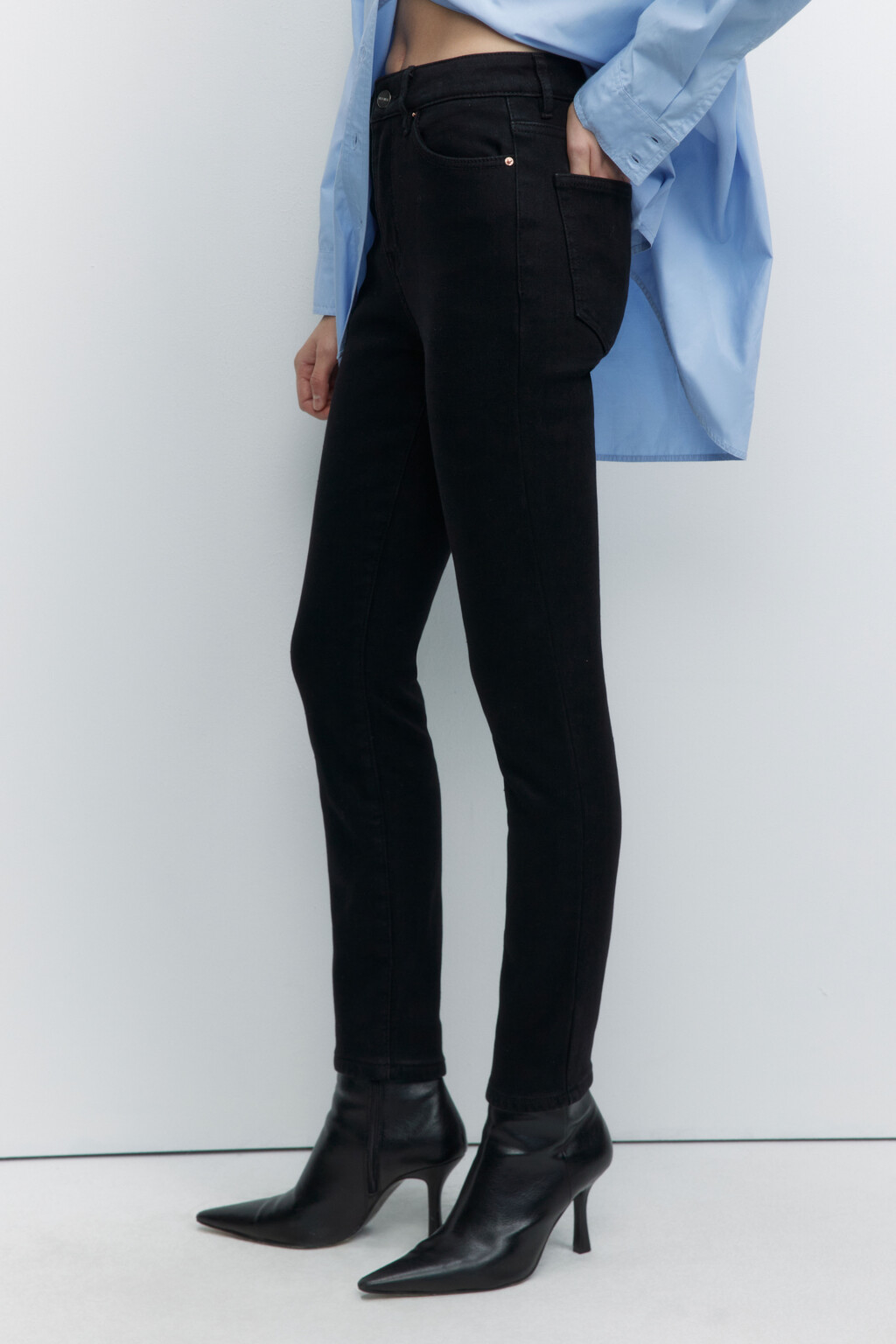 Джинсы WarmSkinny утепленные с начесом - цвет черный - 3