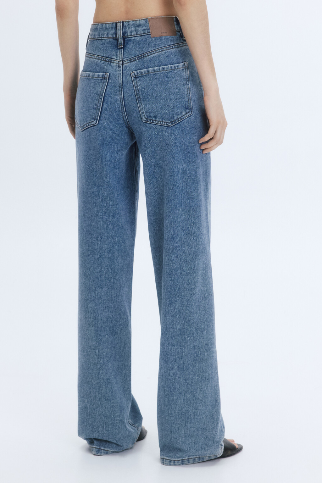 Джинсы wide широкие с высокой посадкой - цвет голубой - 4