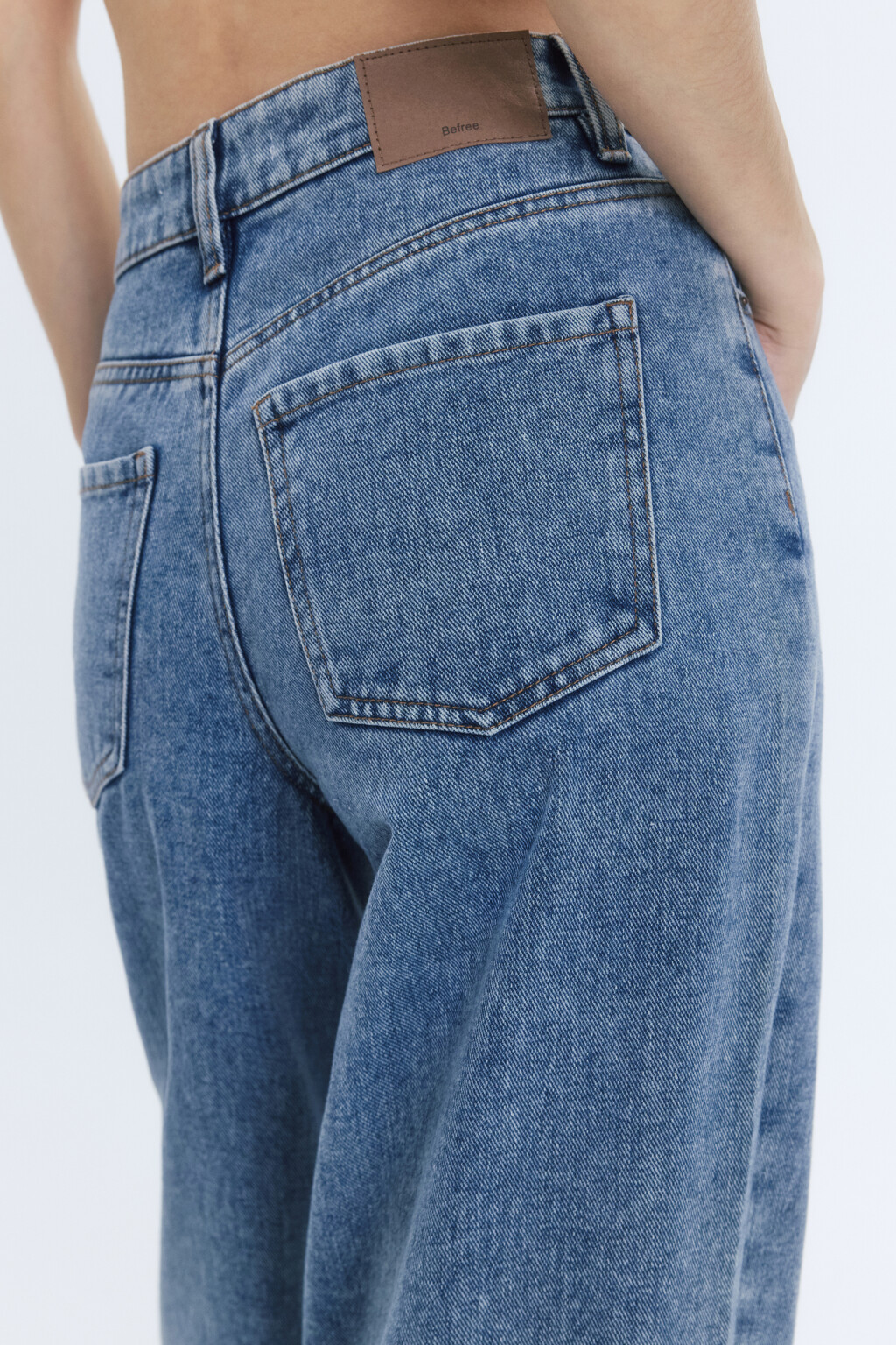 Джинсы wide широкие с высокой посадкой - цвет голубой - 5