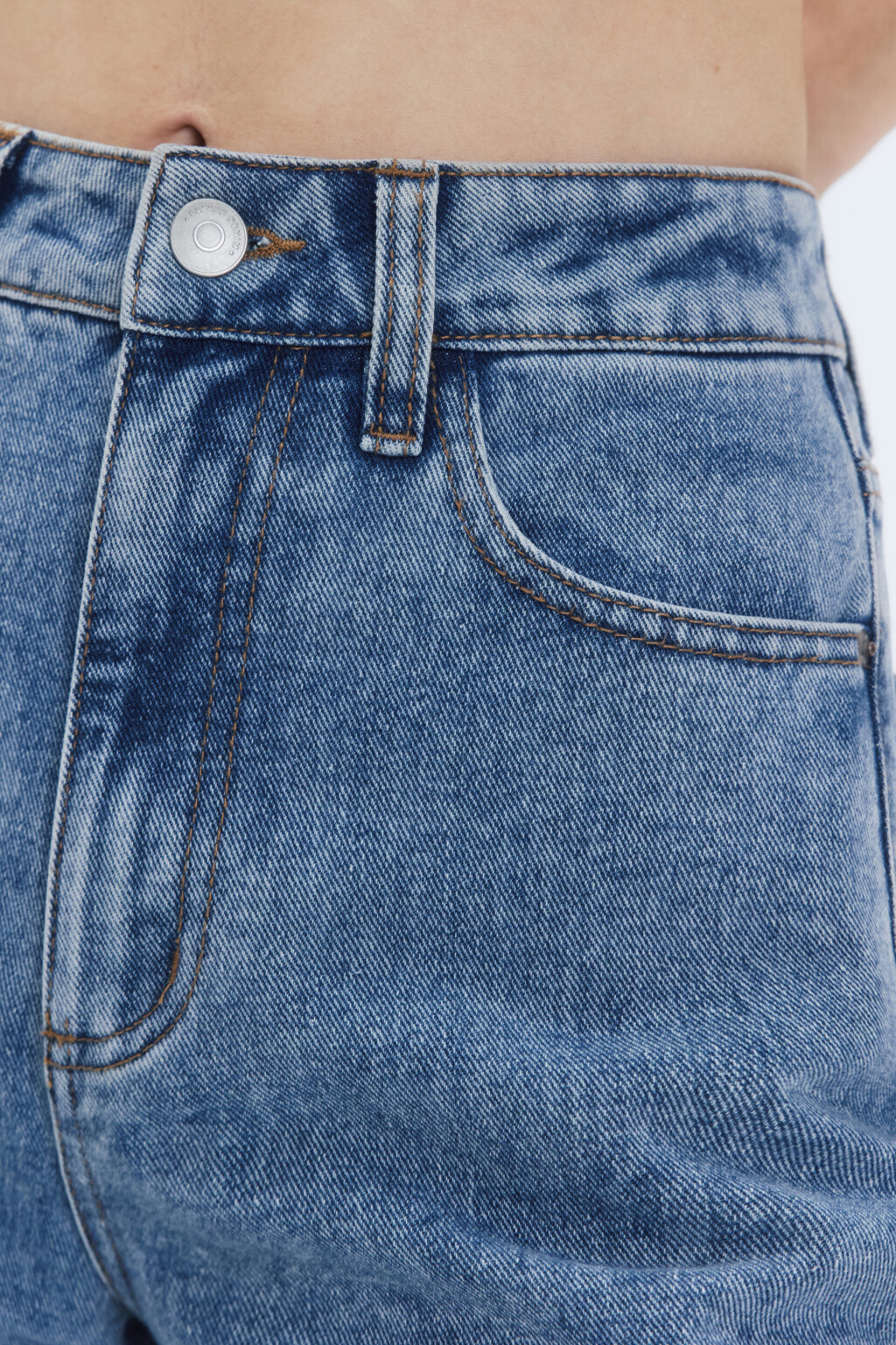 Джинсы wide широкие с высокой посадкой - цвет голубой - 6