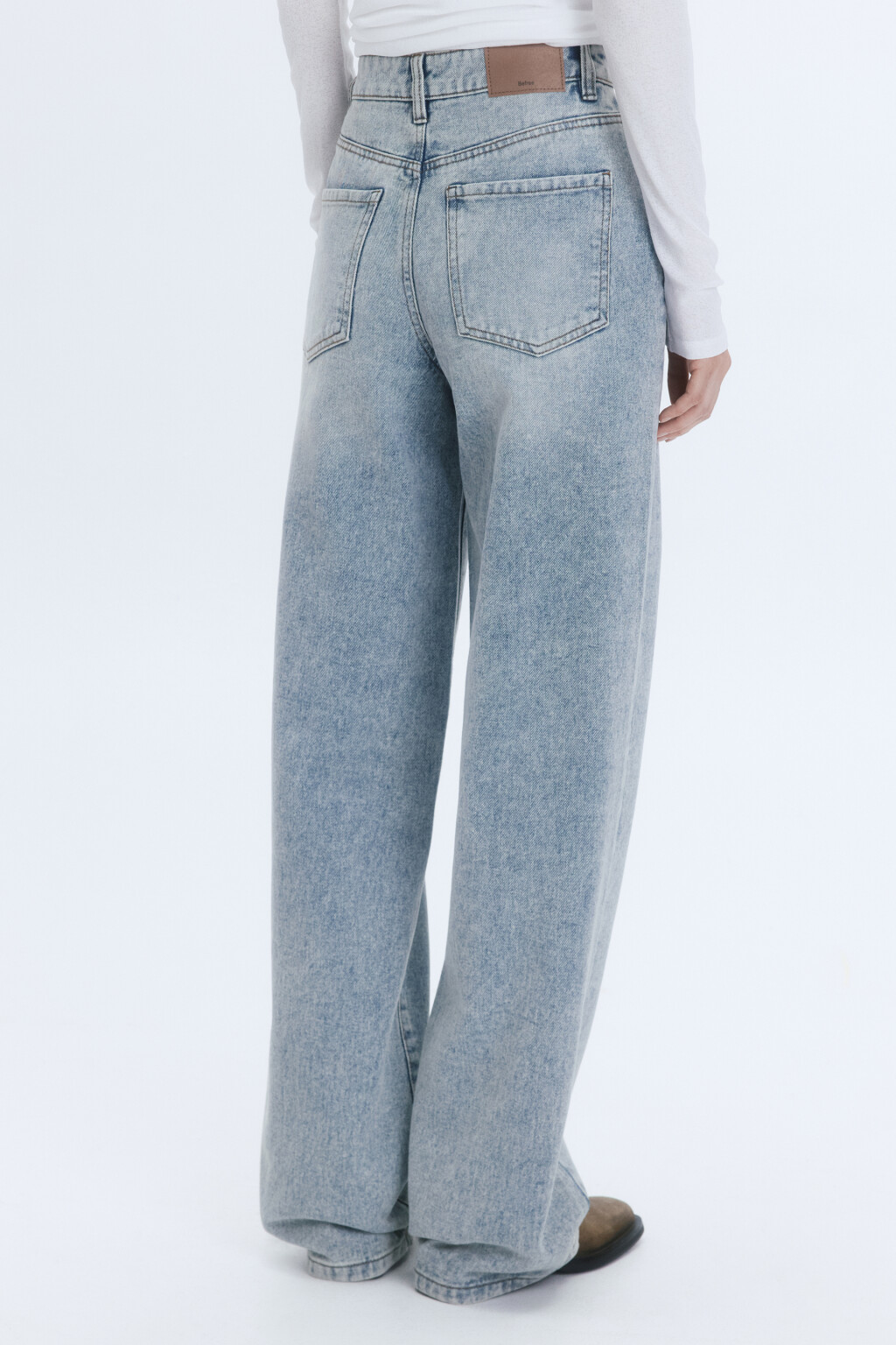 Джинсы wide широкие с высокой посадкой - цвет синий - 4