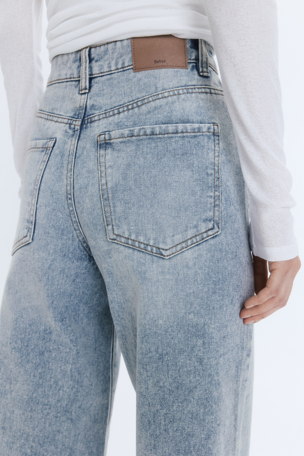 Джинсы wide широкие с высокой посадкой - цвет синий - 6