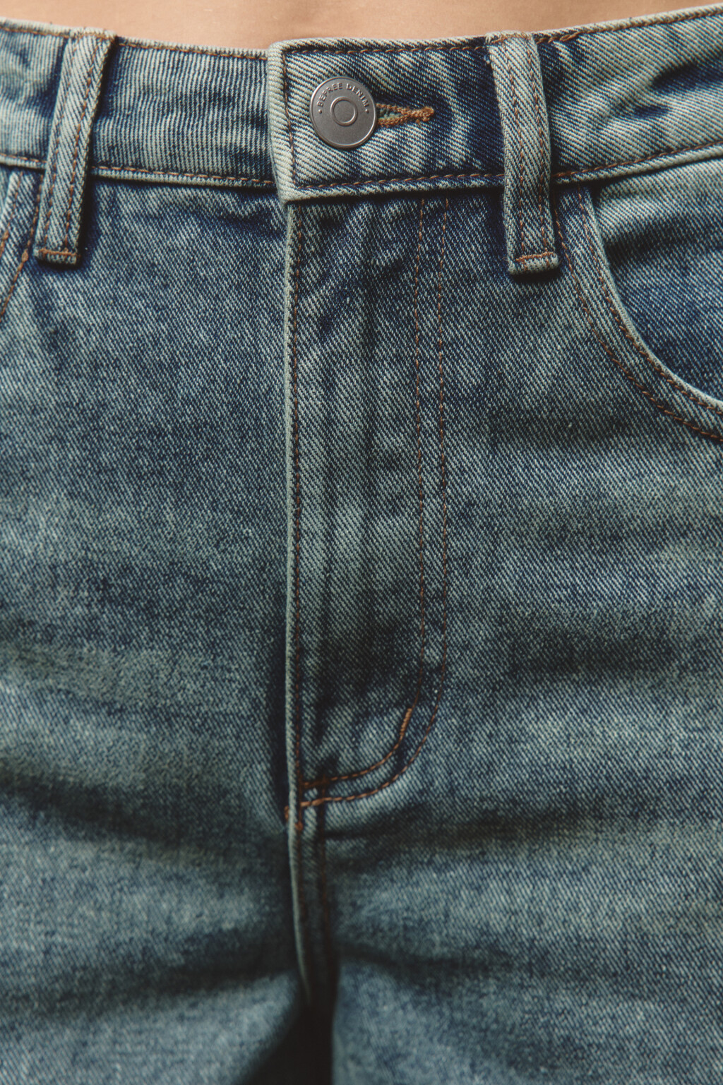 Джинсы широкие с высокой посадкой - цвет темный тинт - 6