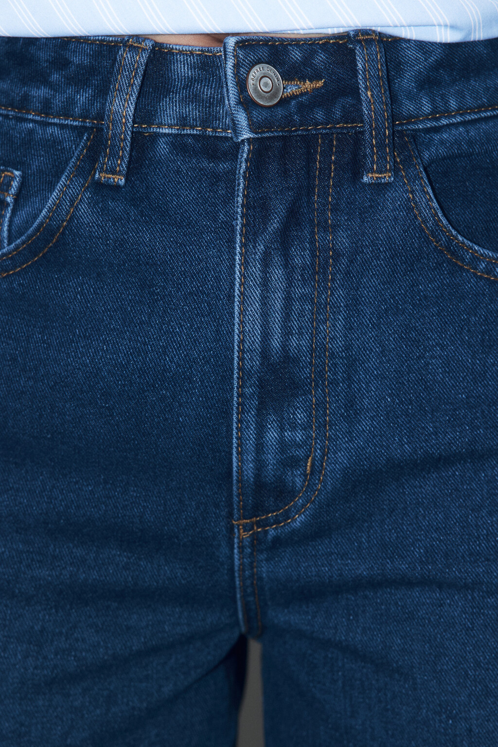 Джинсы широкие с высокой посадкой - цвет голубой - 6