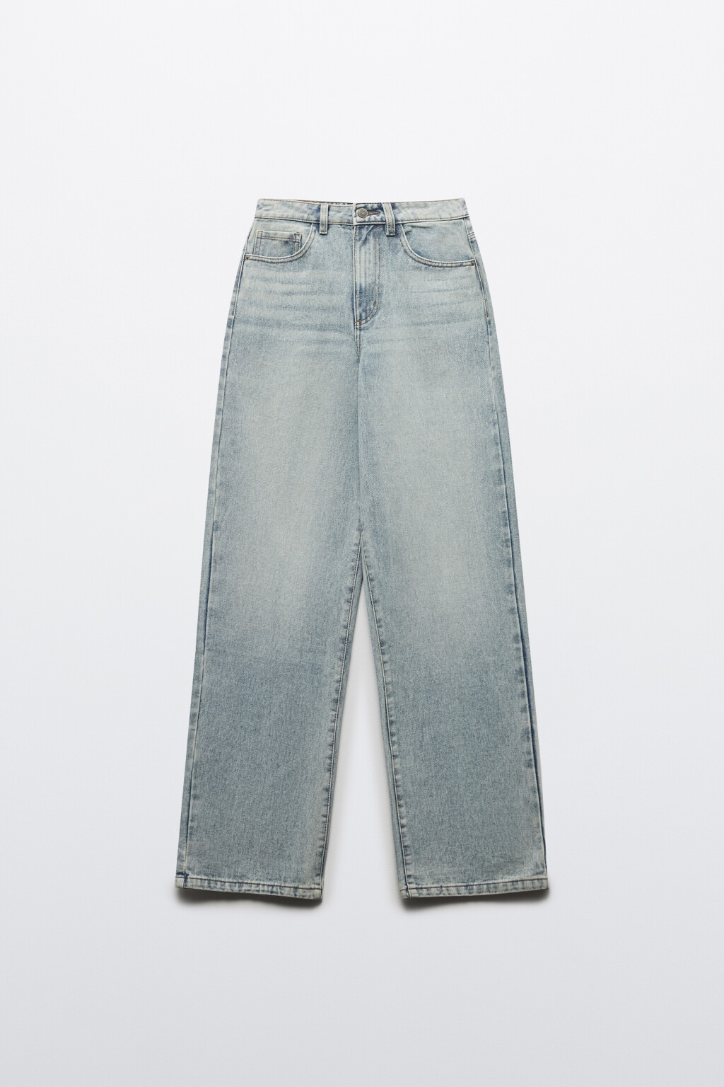 Джинсы широкие с высокой посадкой - цвет синий - 7