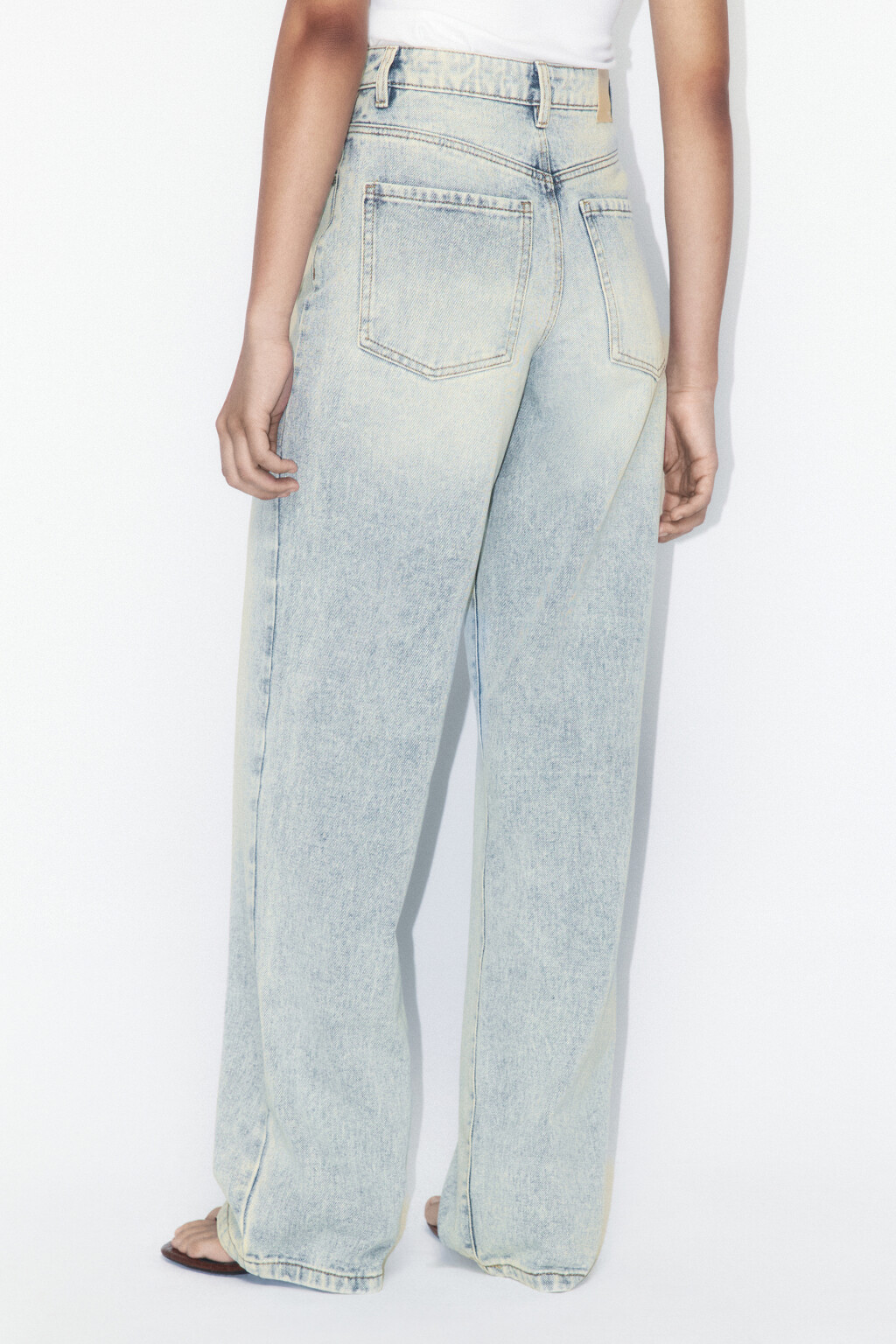 Джинсы широкие с высокой посадкой - цвет синий - 3