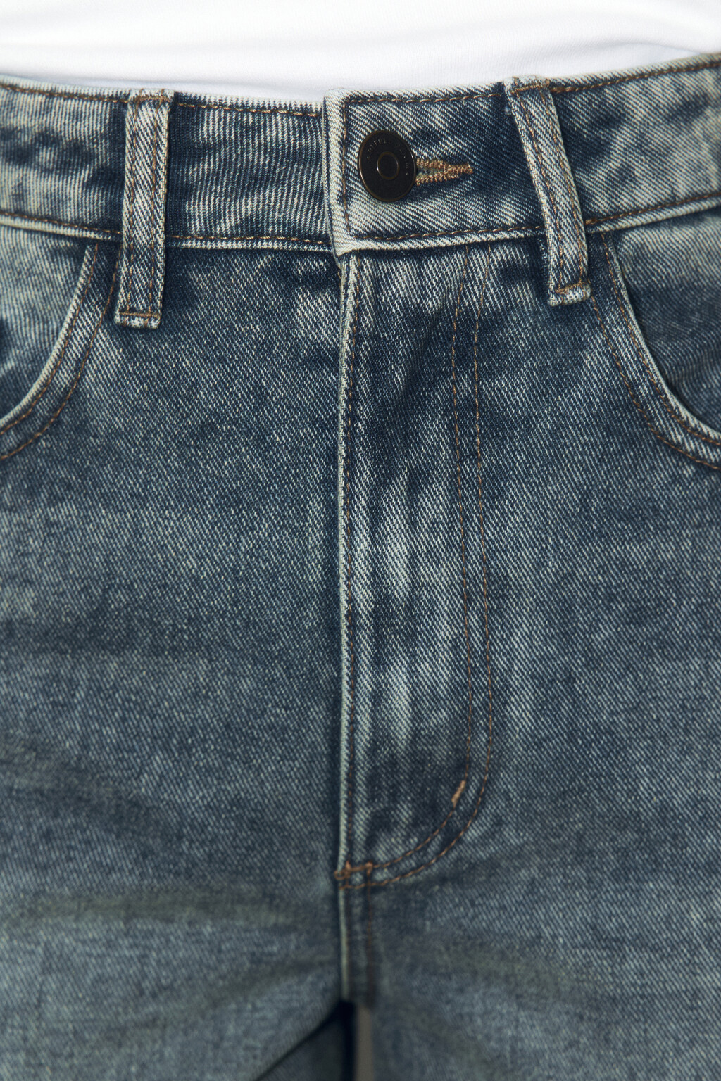 Джинсы широкие с высокой посадкой - цвет темный тинт - 6