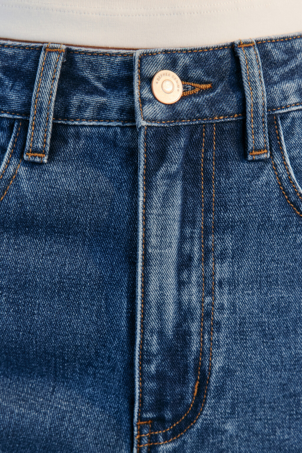 Джинсы широкие с высокой посадкой - цвет голубой - 5