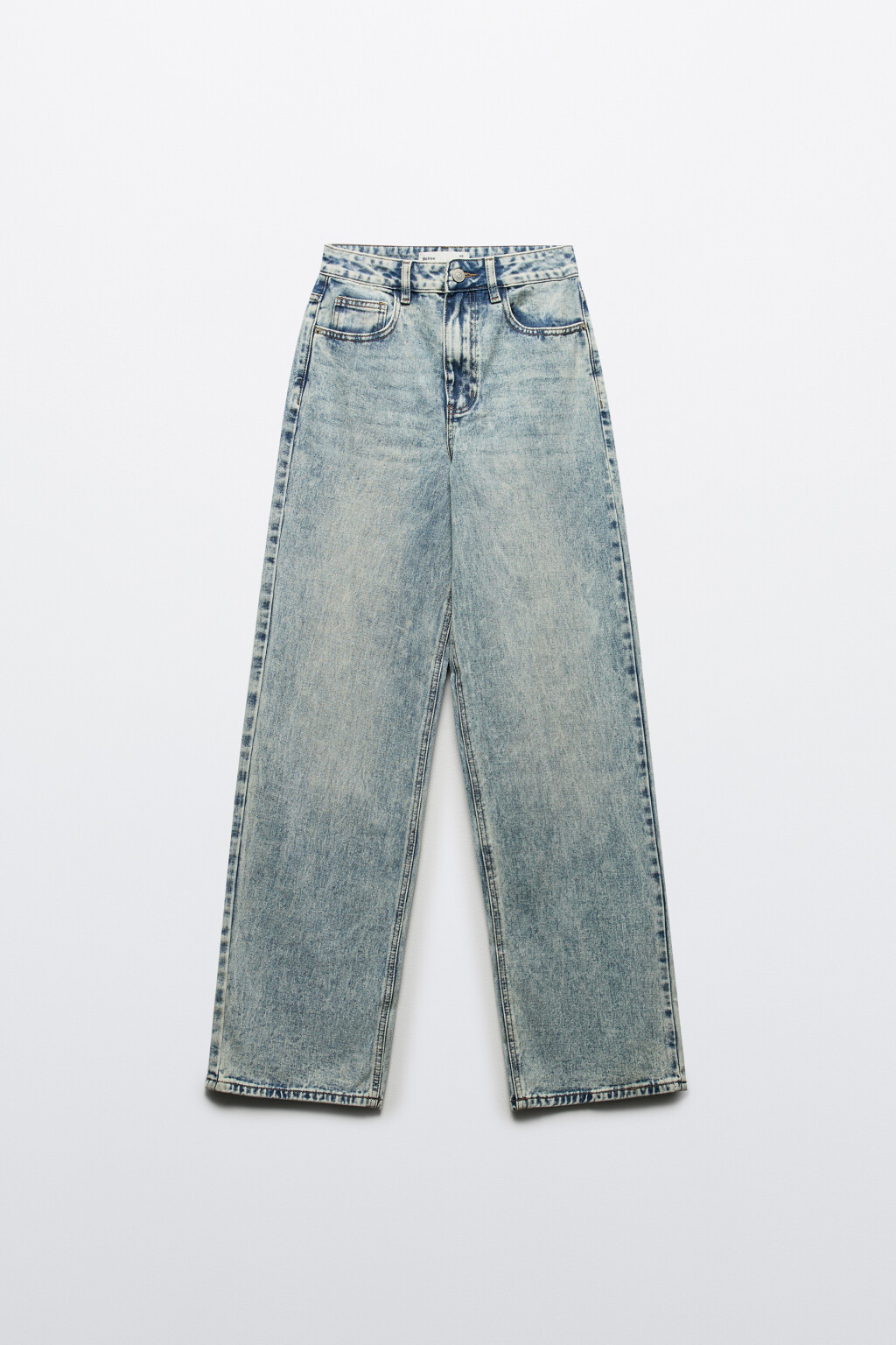 Джинсы широкие с высокой посадкой - цвет синий - 7
